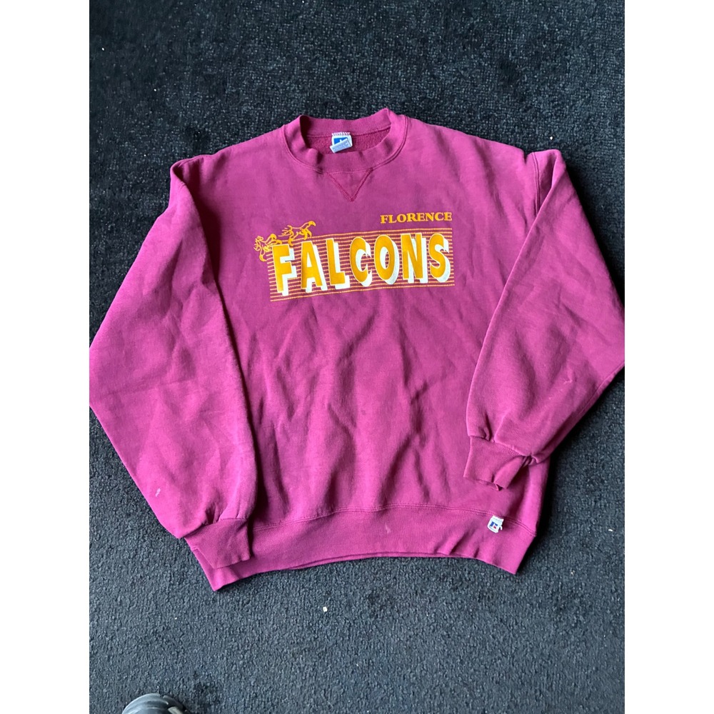 Vintage Russell Athletic Florence Falcons Sweatshirt XL Magenta Made in USA